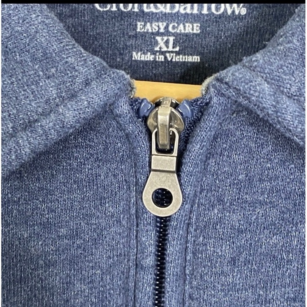 Croft & Barrow Sweatshirt Men XL Heather Blue Collared 1/4 Zip Pullover Cotton - Picture 5 of 13